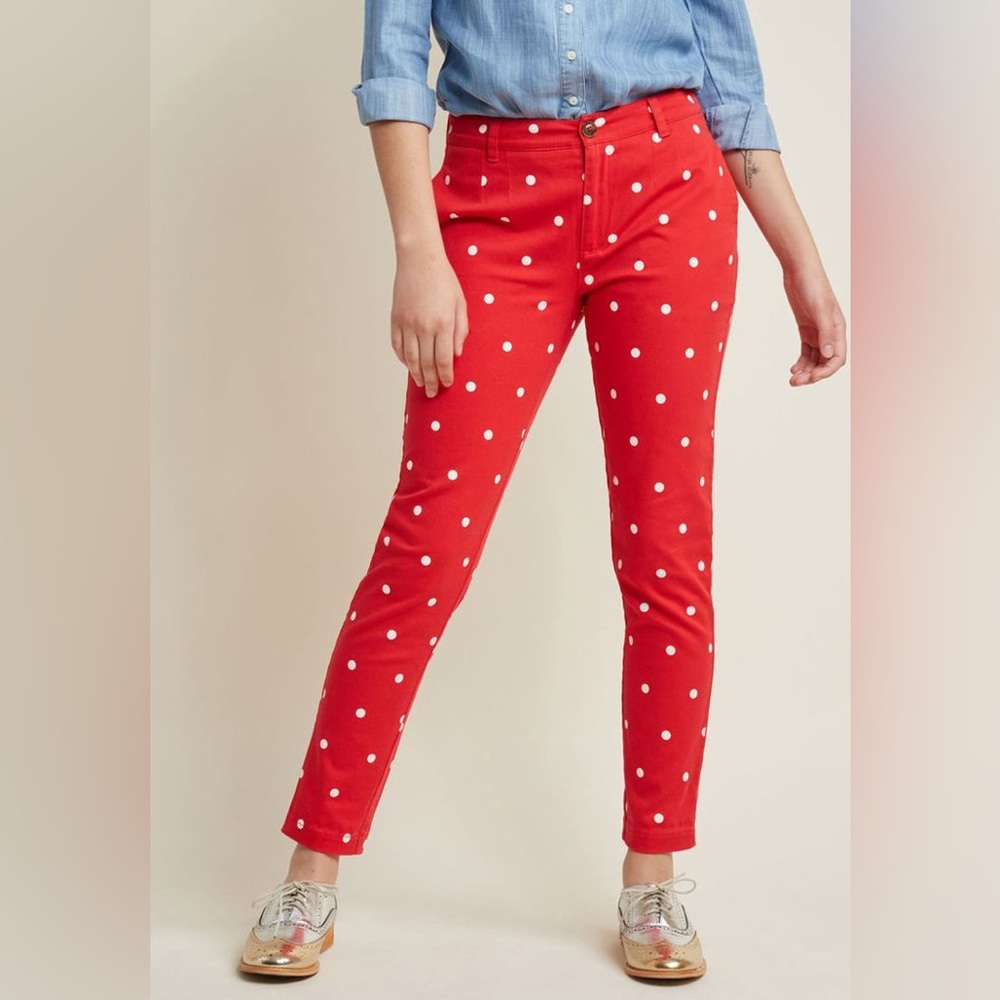 Modcloth Red and White Polka Dot Pants